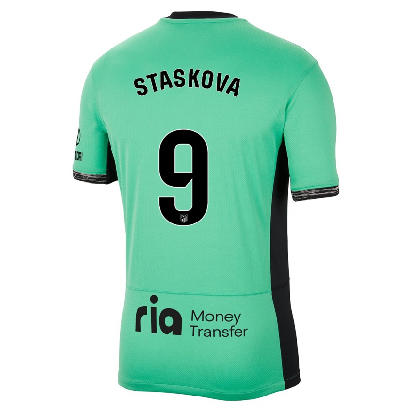 Kinder Andrea Staskova #9 Frühlingsgrün Ausweichtrikot Trikot 2023/24 T-Shirt