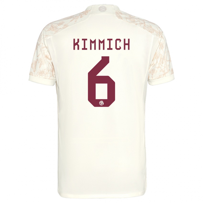 Kinder Joshua Kimmich #6 Cremefarben Ausweichtrikot Trikot 2023/24 T-Shirt