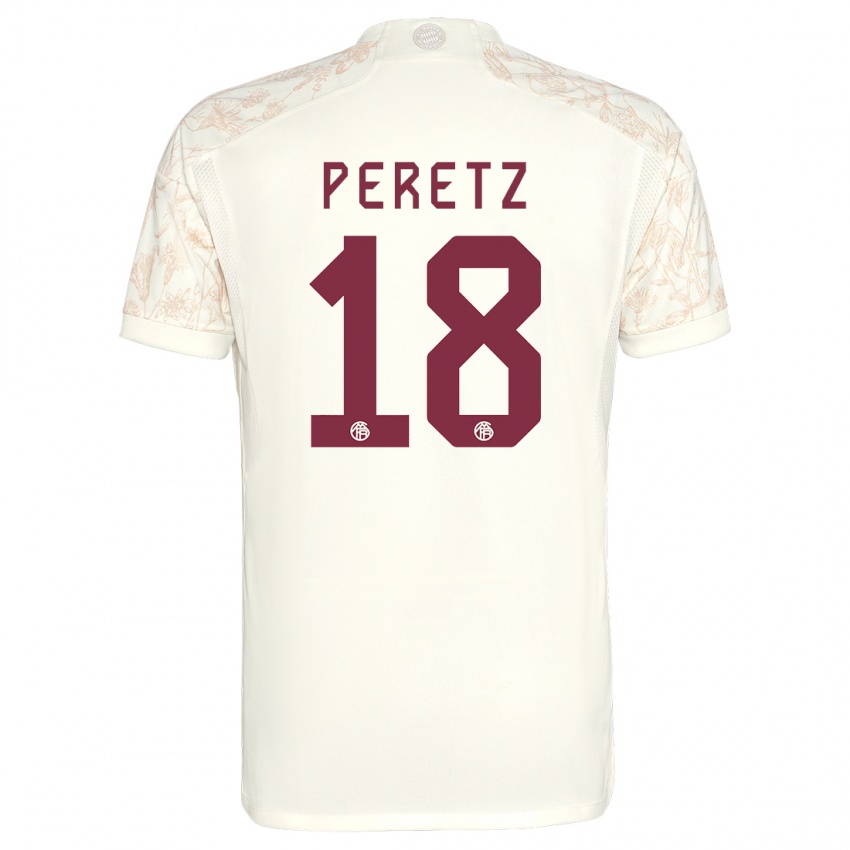 Kinder Daniel Peretz #18 Cremefarben Ausweichtrikot Trikot 2023/24 T-Shirt
