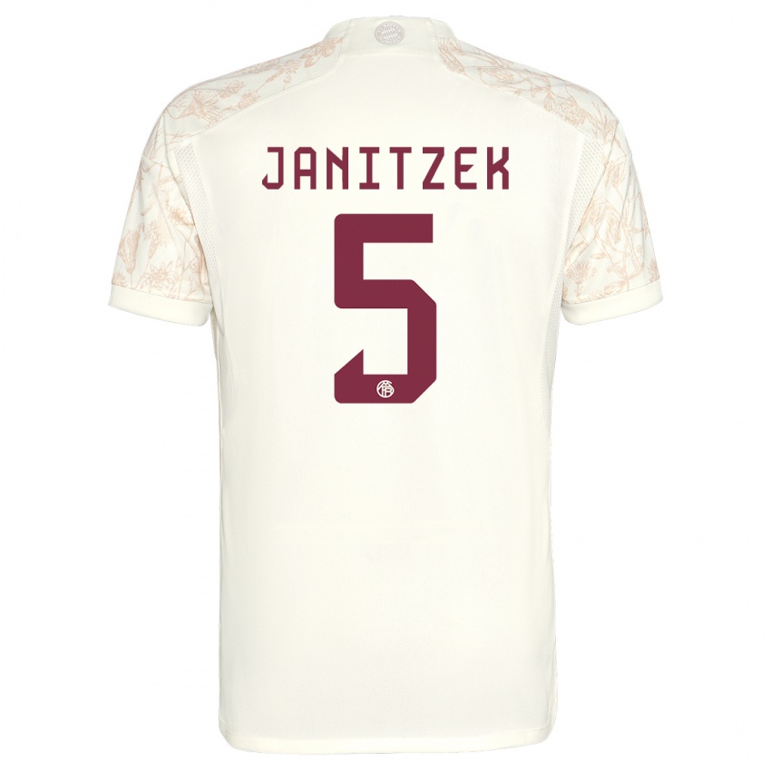 Kinder Justin Janitzek #5 Cremefarben Ausweichtrikot Trikot 2023/24 T-Shirt