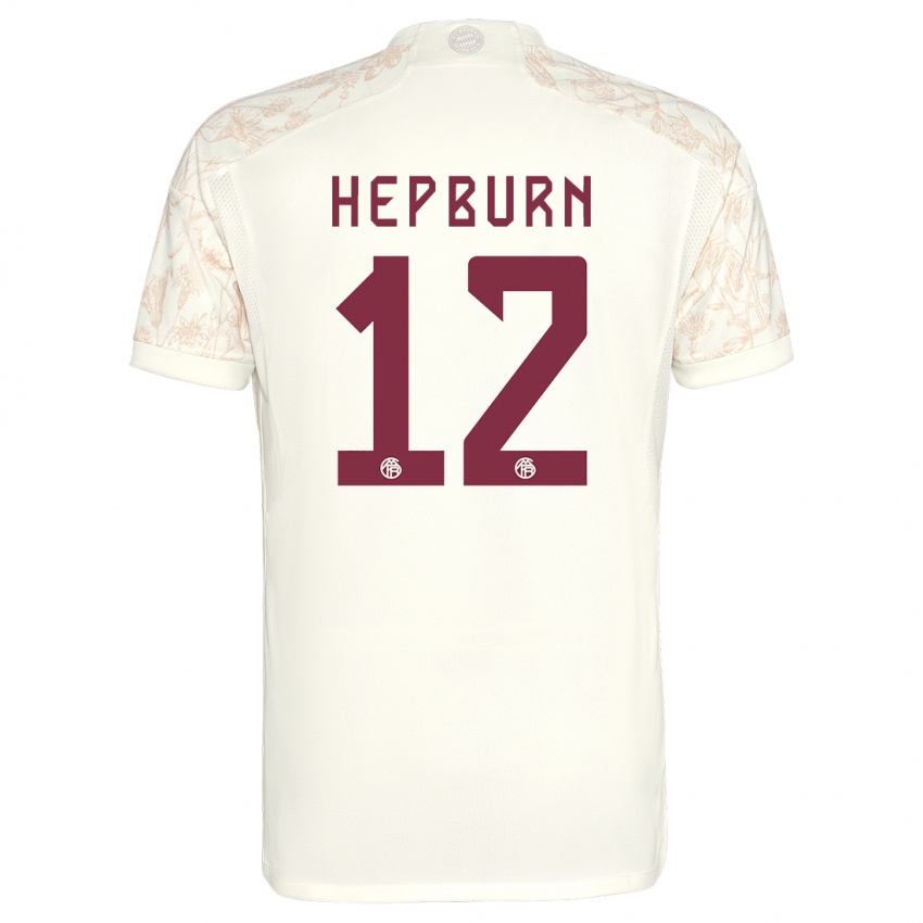 Kinder Barry Hepburn #12 Cremefarben Ausweichtrikot Trikot 2023/24 T-Shirt