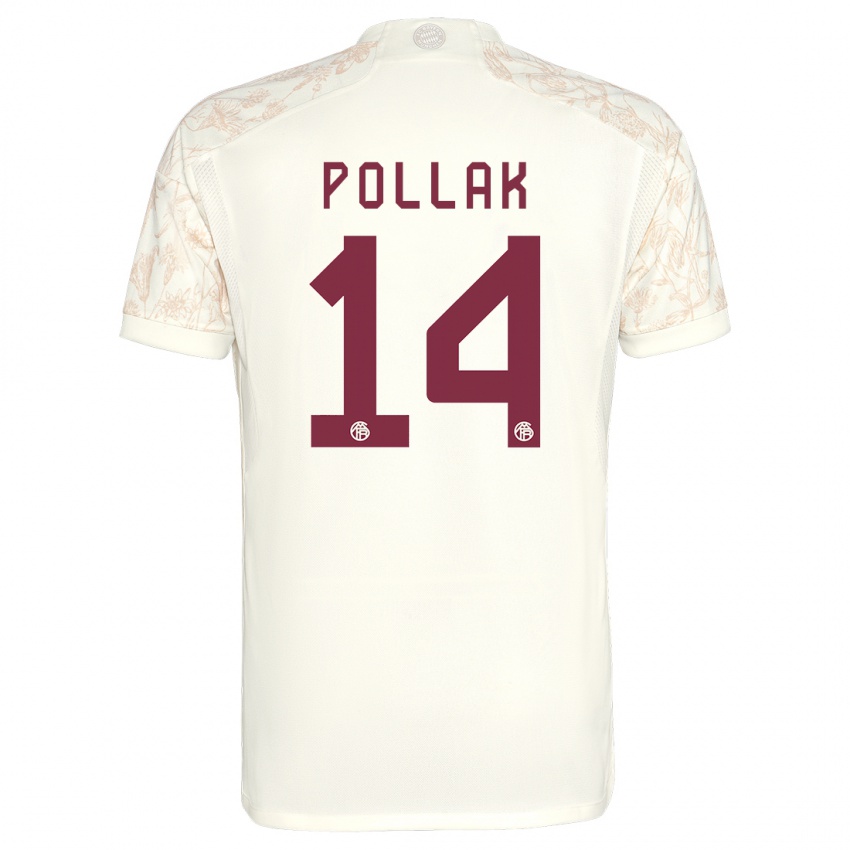 Kinder Florian Pollak #14 Cremefarben Ausweichtrikot Trikot 2023/24 T-Shirt