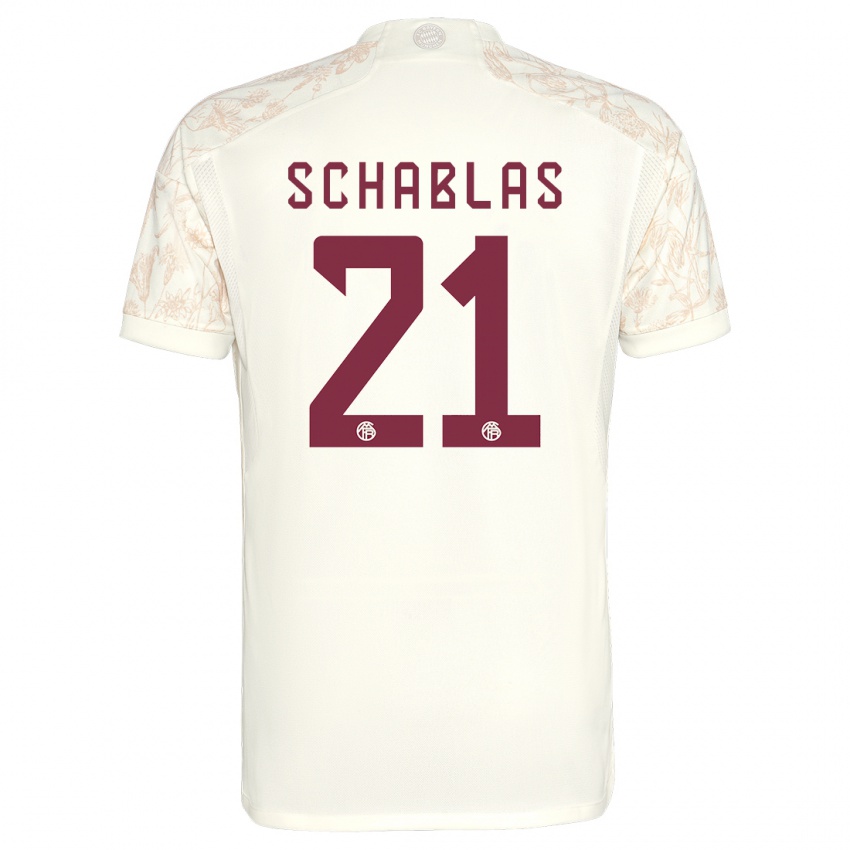 Kinder Matteo Schablas #21 Cremefarben Ausweichtrikot Trikot 2023/24 T-Shirt