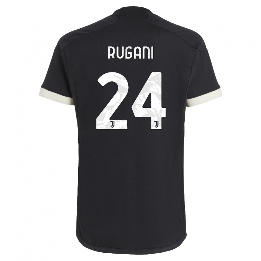 Kinder Daniele Rugani #24 Schwarz Ausweichtrikot Trikot 2023/24 T-Shirt