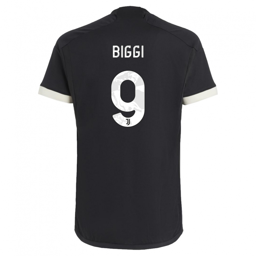 Kinder Silvano Biggi #9 Schwarz Ausweichtrikot Trikot 2023/24 T-Shirt