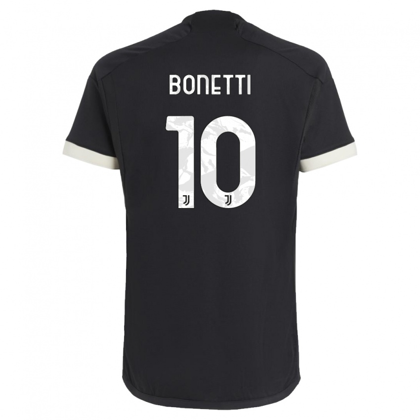 Kinder Andrea Bonetti #10 Schwarz Ausweichtrikot Trikot 2023/24 T-Shirt