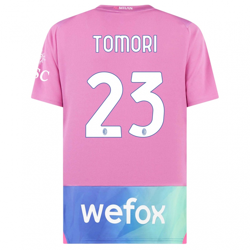 Kinder Fikayo Tomori #23 Pink Lila Ausweichtrikot Trikot 2023/24 T-Shirt