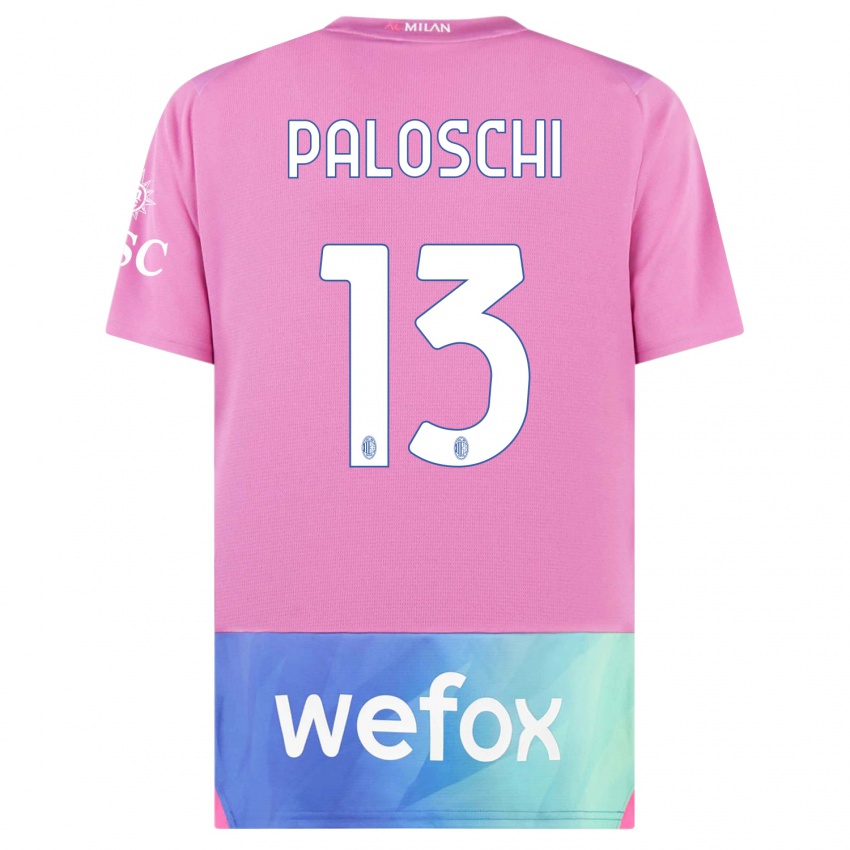 Kinder Dorian Paloschi #13 Pink Lila Ausweichtrikot Trikot 2023/24 T-Shirt