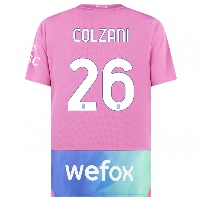 Kinder Edoardo Colzani #26 Pink Lila Ausweichtrikot Trikot 2023/24 T-Shirt