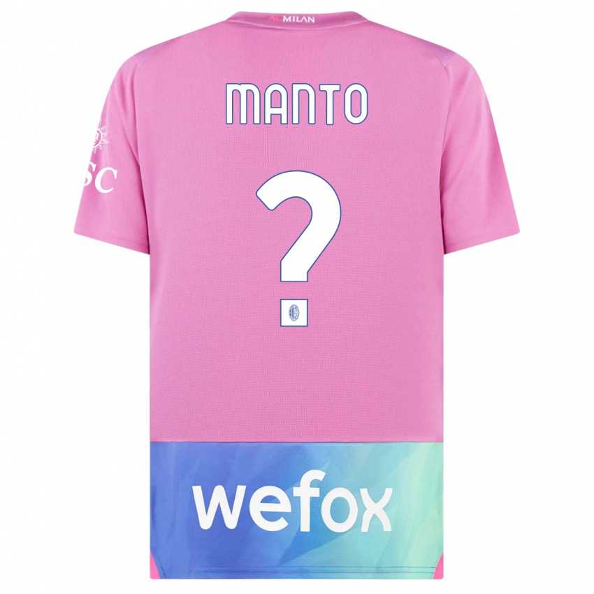 Kinder Gaetano Manto #0 Pink Lila Ausweichtrikot Trikot 2023/24 T-Shirt