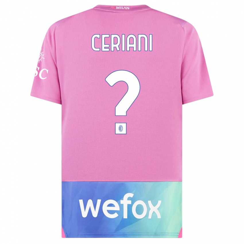 Kinder Gabriele Ceriani #0 Pink Lila Ausweichtrikot Trikot 2023/24 T-Shirt