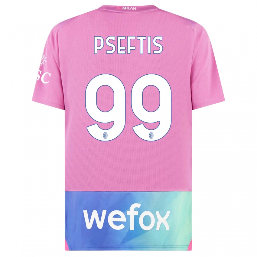 Kinder Fotios Pseftis #99 Pink Lila Ausweichtrikot Trikot 2023/24 T-Shirt