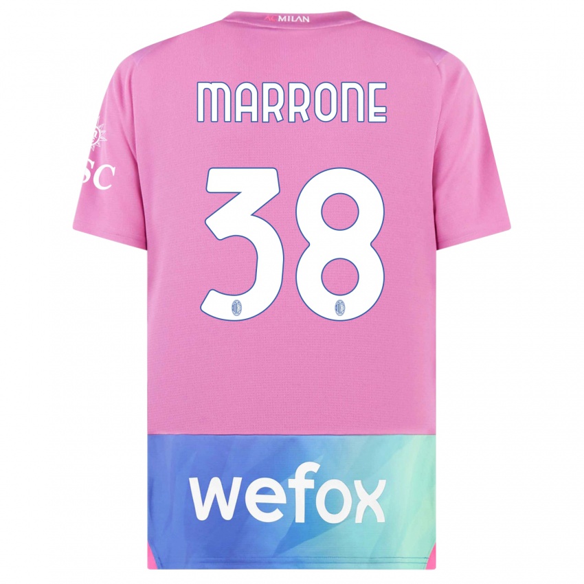 Kinder Federico Marrone #38 Pink Lila Ausweichtrikot Trikot 2023/24 T-Shirt