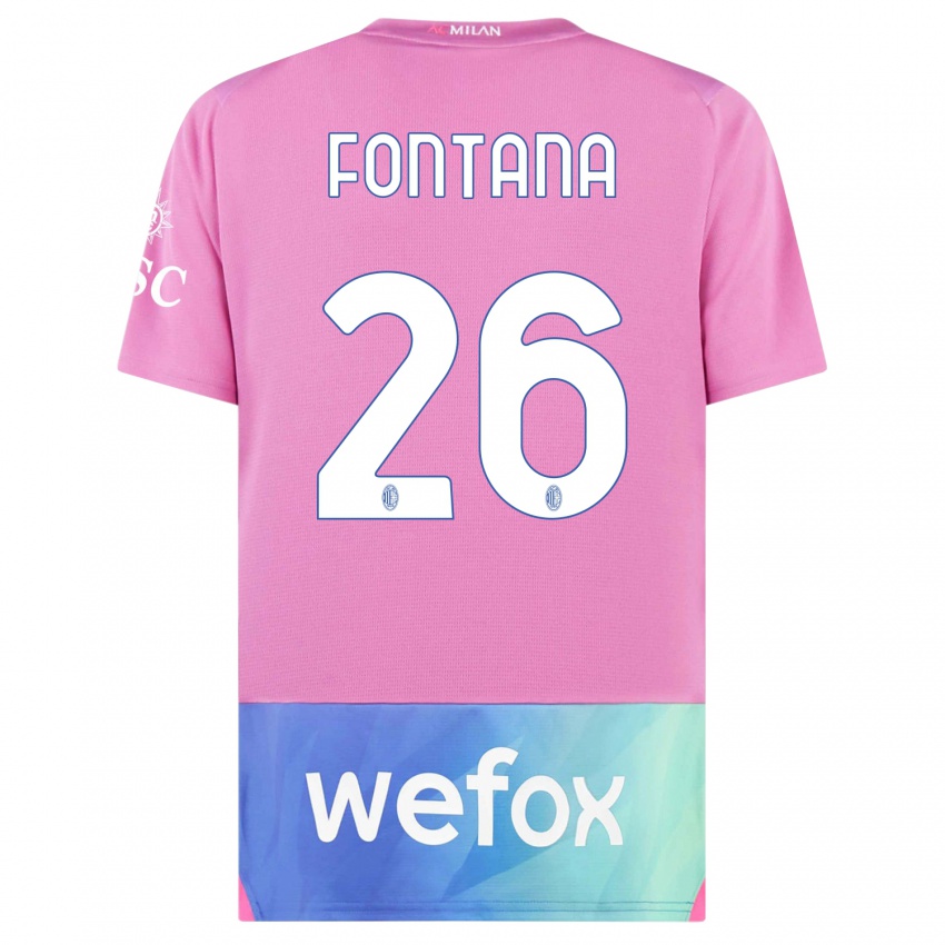 Kinder Francesco Fontana #26 Pink Lila Ausweichtrikot Trikot 2023/24 T-Shirt