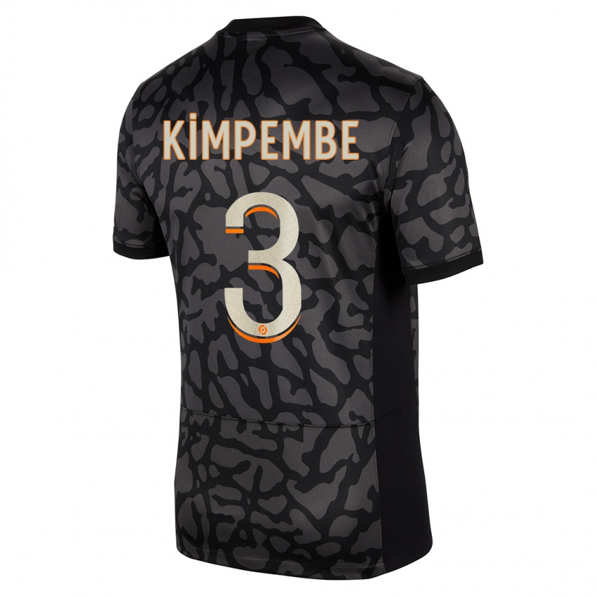 Kinder Presnel Kimpembe #3 Schwarz Ausweichtrikot Trikot 2023/24 T-Shirt