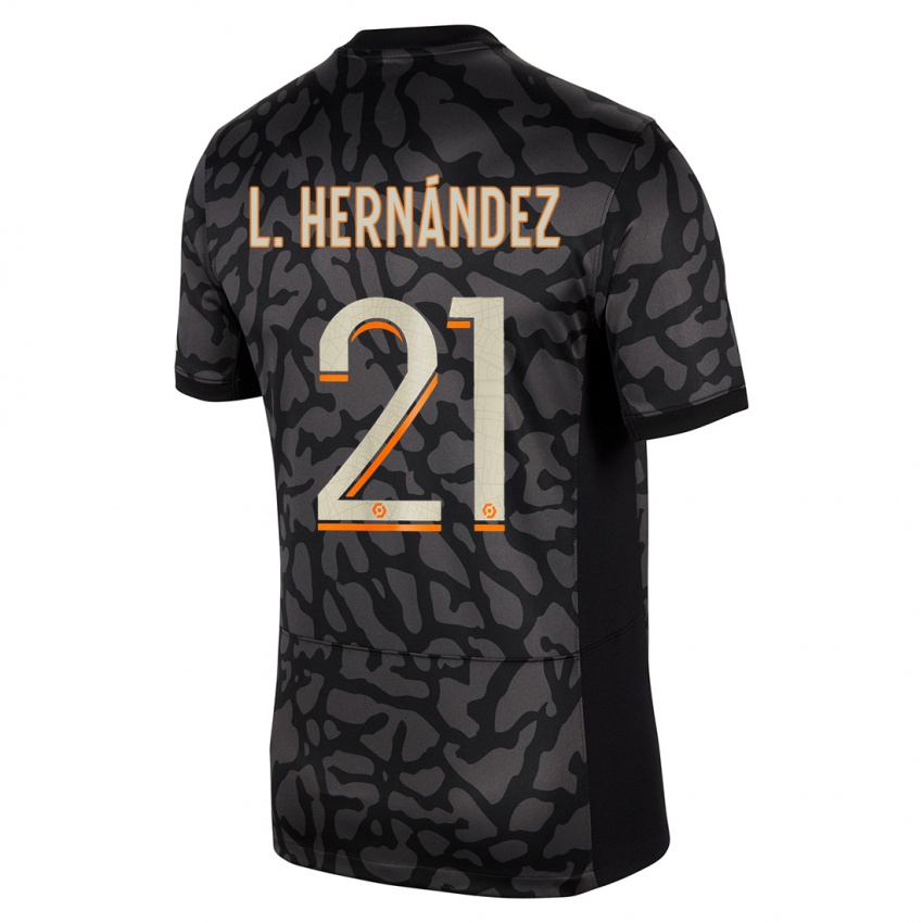 Kinder Lucas Hernandez #21 Schwarz Ausweichtrikot Trikot 2023/24 T-Shirt