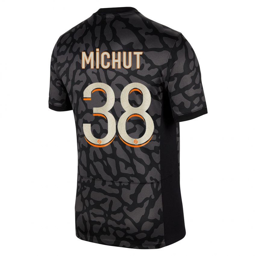 Kinder Edouard Michut #38 Schwarz Ausweichtrikot Trikot 2023/24 T-Shirt