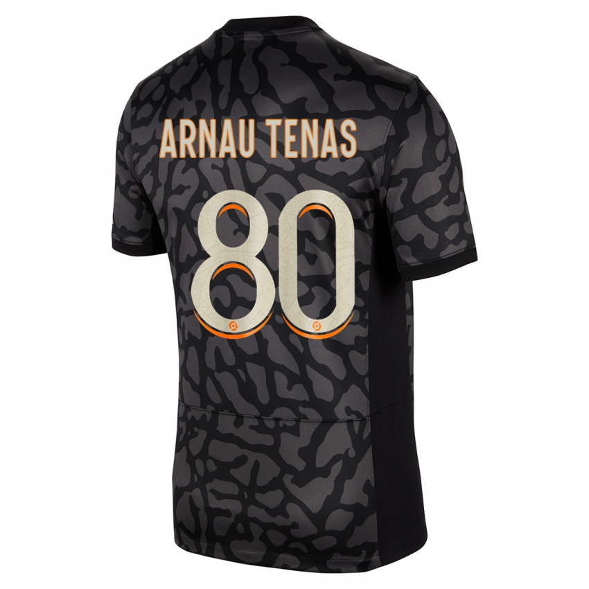 Kinder Arnau Tenas #80 Schwarz Ausweichtrikot Trikot 2023/24 T-Shirt