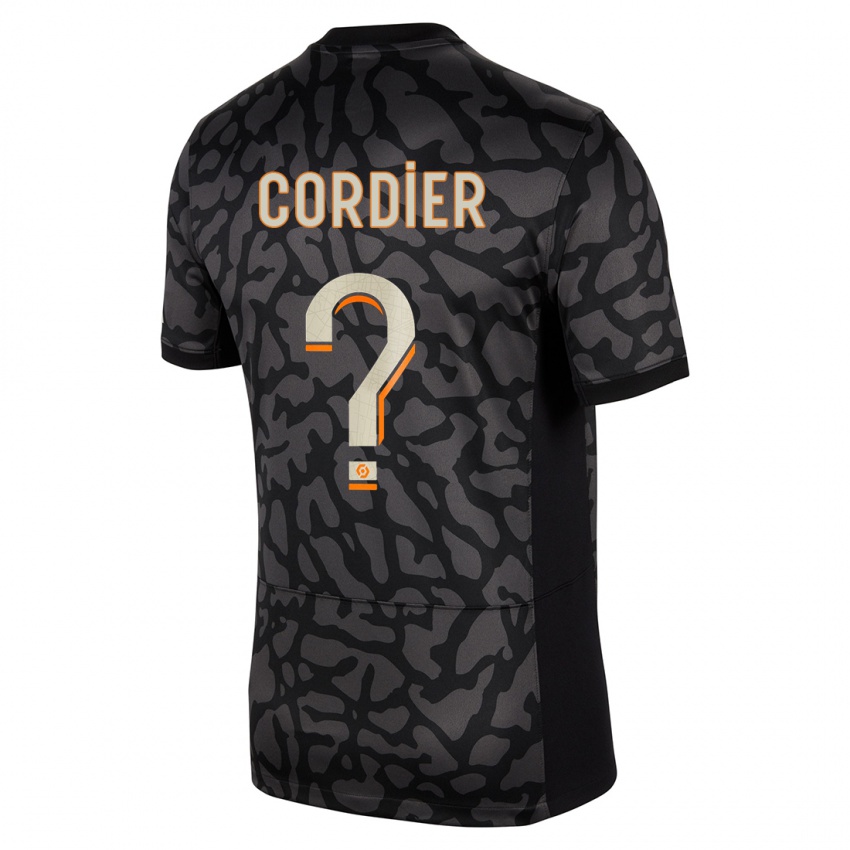 Kinder Thomas Cordier #0 Schwarz Ausweichtrikot Trikot 2023/24 T-Shirt