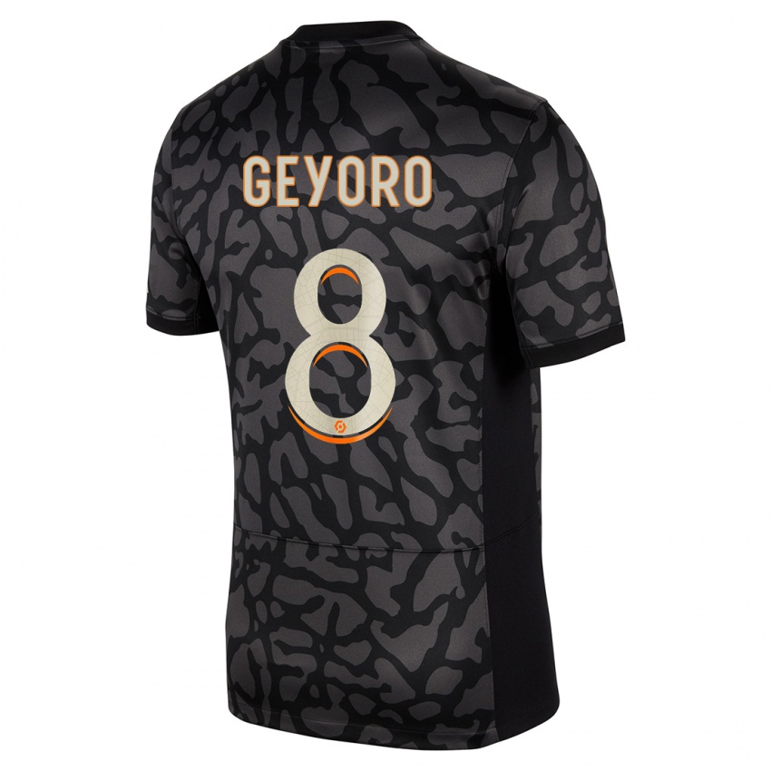 Kinder Grace Geyoro #8 Schwarz Ausweichtrikot Trikot 2023/24 T-Shirt