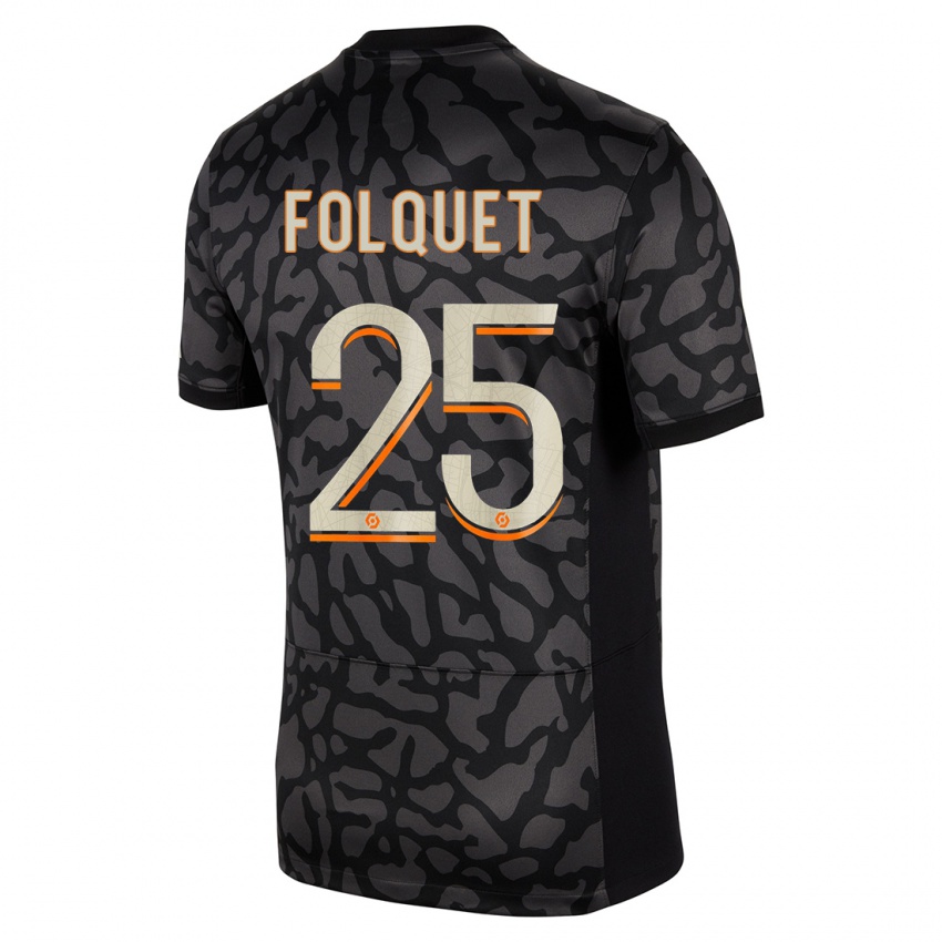 Kinder Magnaba Folquet #25 Schwarz Ausweichtrikot Trikot 2023/24 T-Shirt