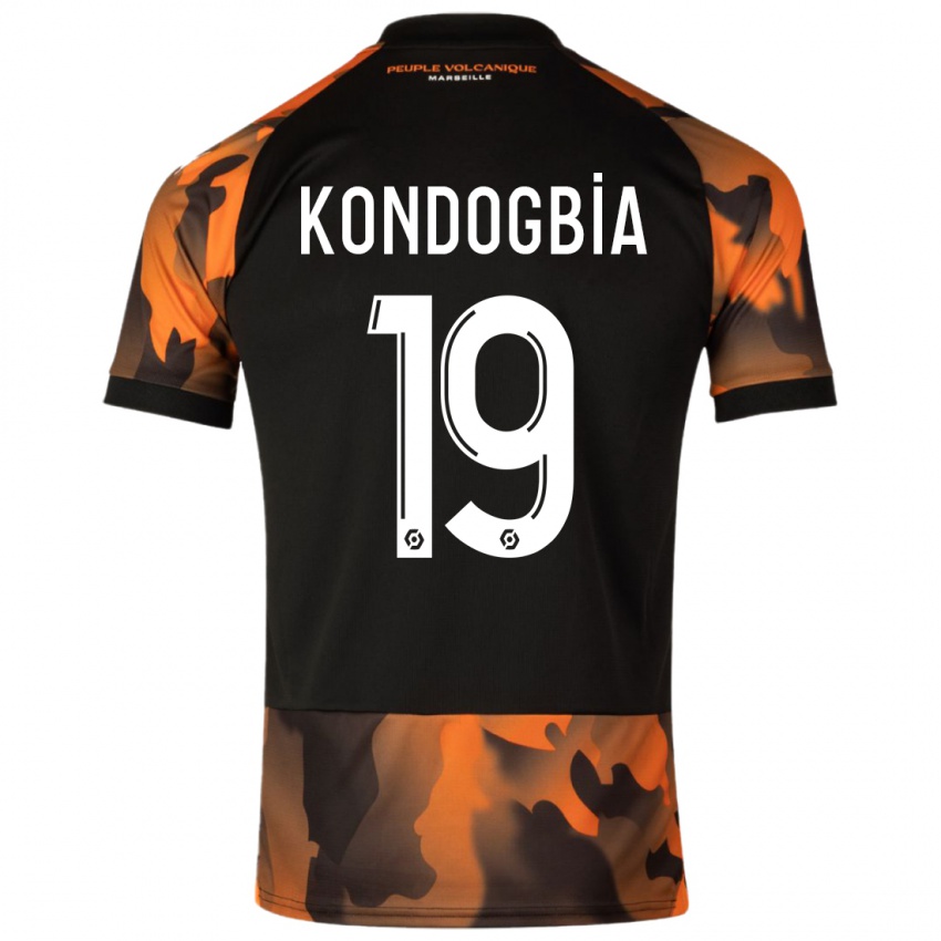 Kinder Geoffrey Kondogbia #19 Schwarzorange Ausweichtrikot Trikot 2023/24 T-Shirt