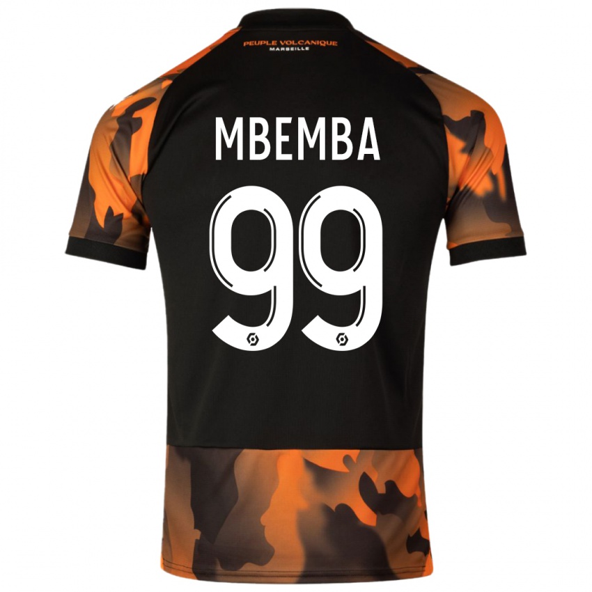 Kinder Chancel Mbemba #99 Schwarzorange Ausweichtrikot Trikot 2023/24 T-Shirt