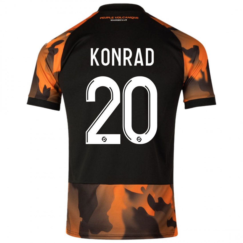 Kinder Konrad De La Fuente #20 Schwarzorange Ausweichtrikot Trikot 2023/24 T-Shirt