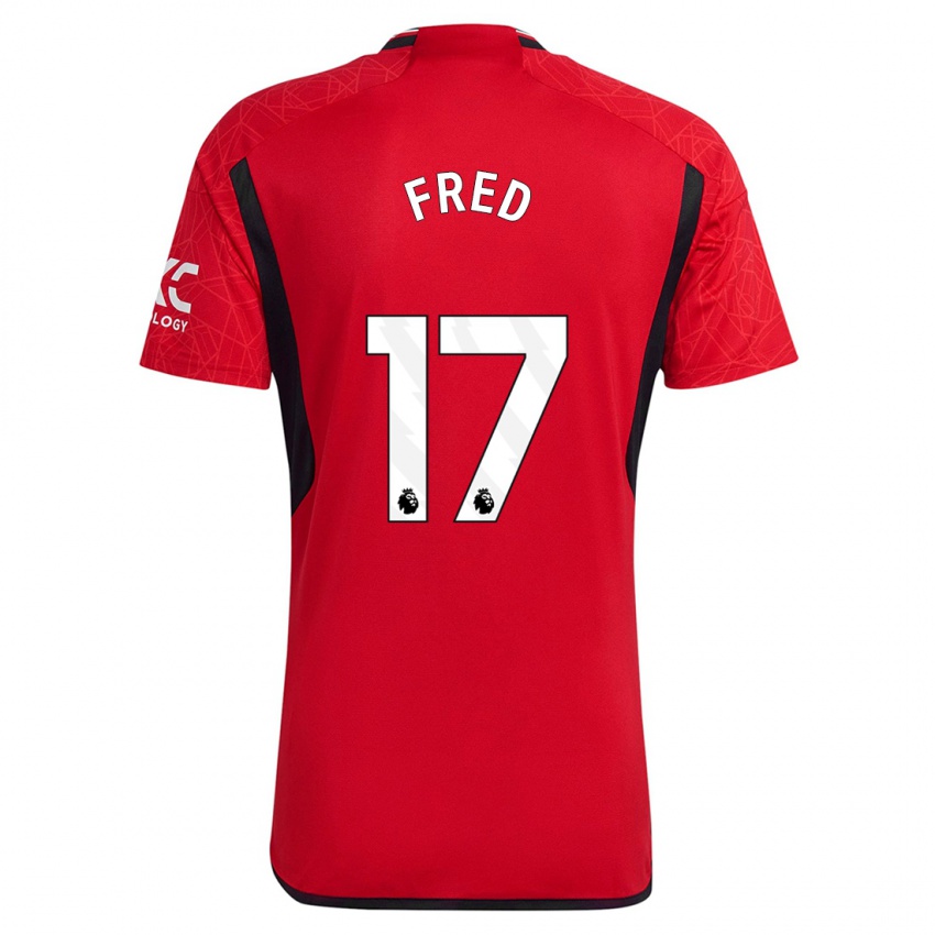 Herren Fred #17 Rot Heimtrikot Trikot 2023/24 T-Shirt