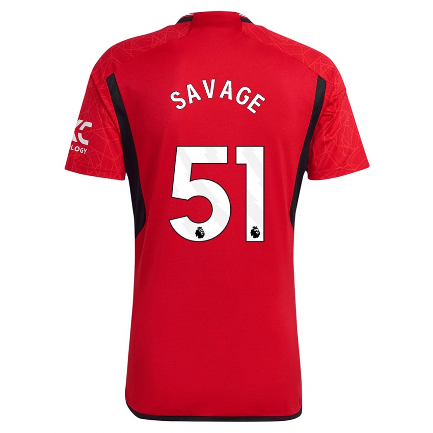 Herren Charlie Savage #51 Rot Heimtrikot Trikot 2023/24 T-Shirt