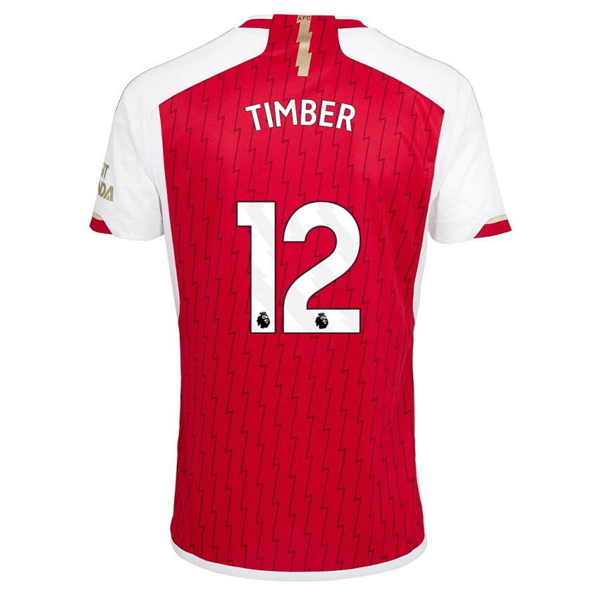 Herren Jurrien Timber #12 Rot Heimtrikot Trikot 2023/24 T-Shirt