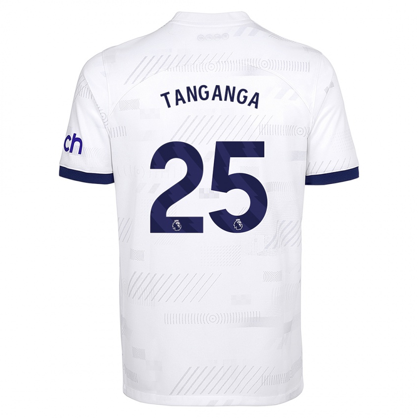 Herren Japhet Tanganga #25 Weiß Heimtrikot Trikot 2023/24 T-Shirt
