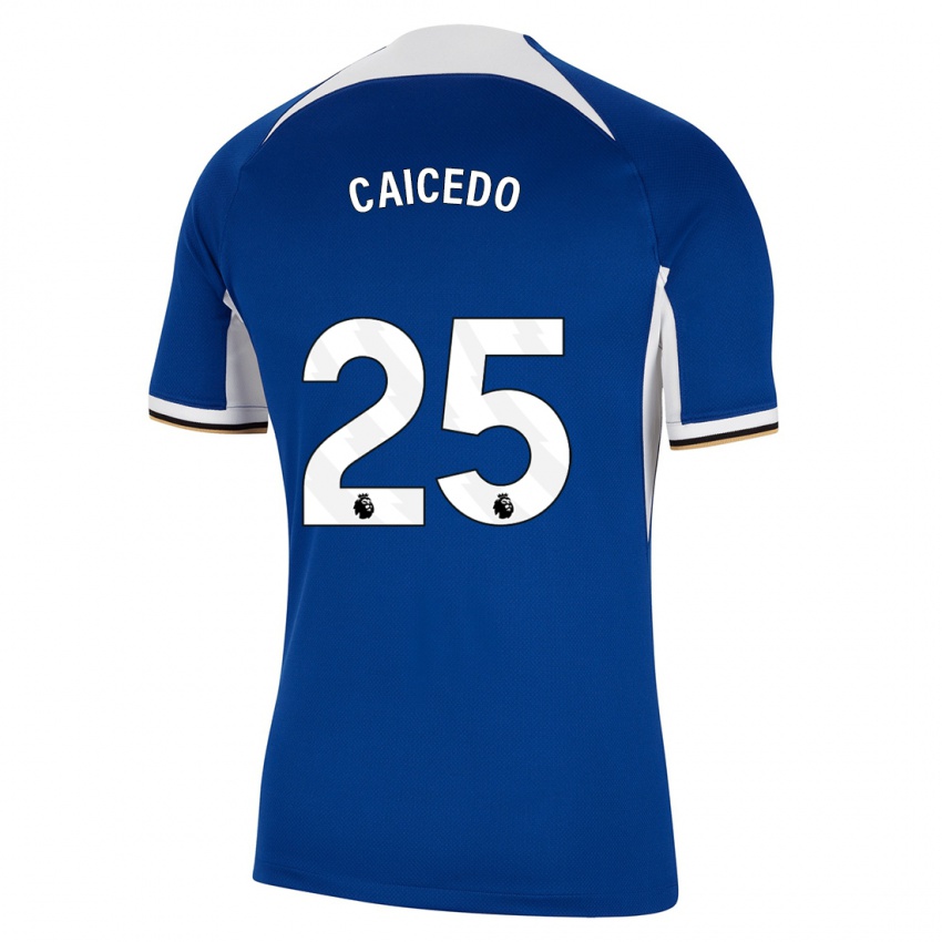 Herren Moises Caicedo #25 Blau Heimtrikot Trikot 2023/24 T-Shirt