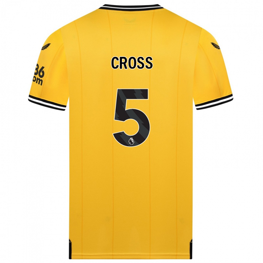 Herren Emma Cross #5 Gelb Heimtrikot Trikot 2023/24 T-Shirt