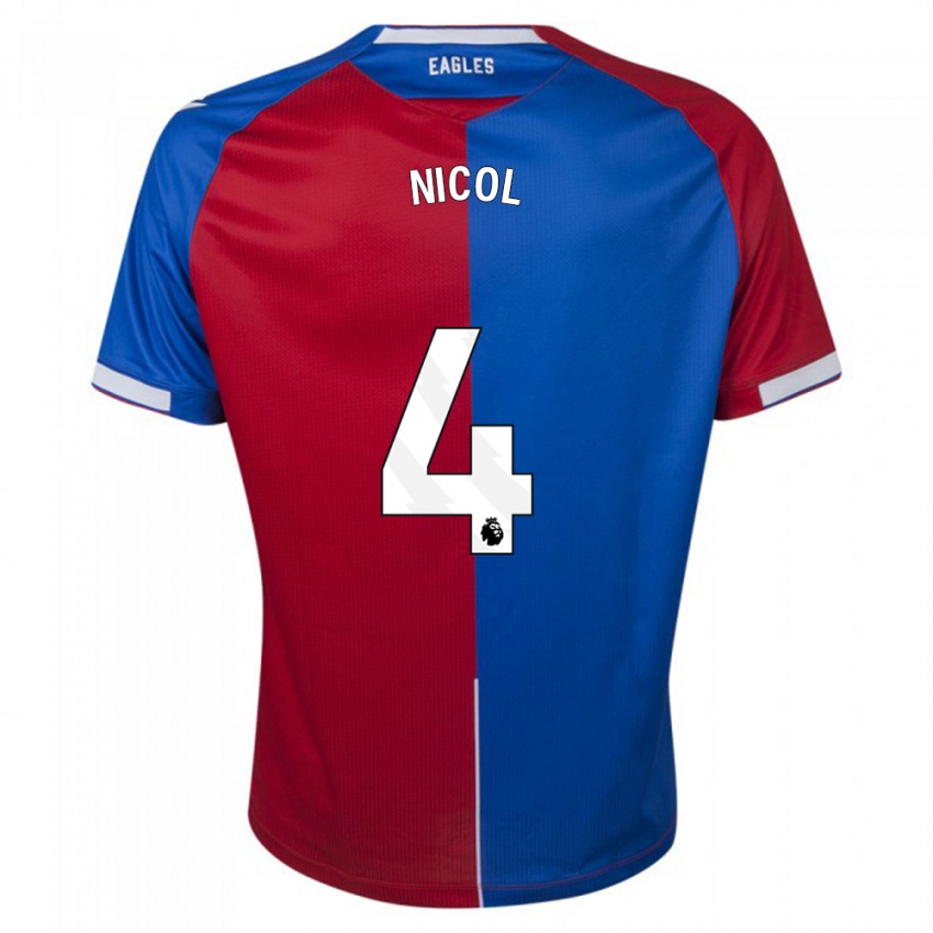 Herren Leigh Nicol #4 Rot Blau Heimtrikot Trikot 2023/24 T-Shirt