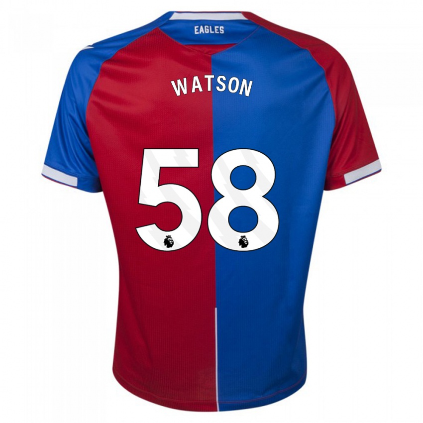 Herren Noah Watson #58 Rot Blau Heimtrikot Trikot 2023/24 T-Shirt