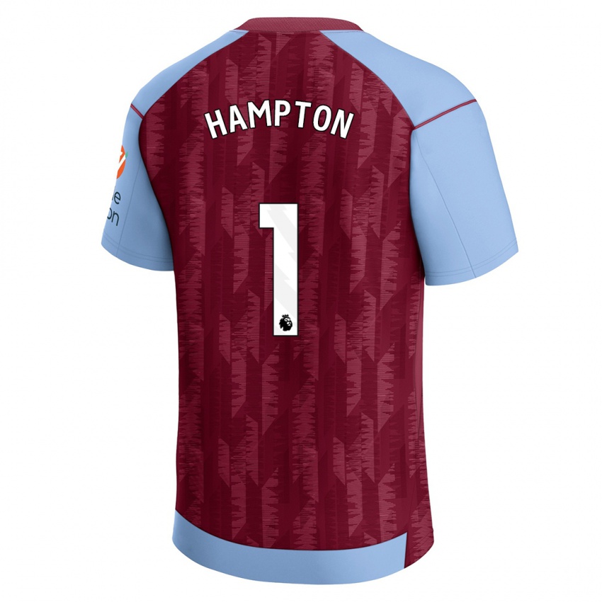 Herren Hannah Hampton #1 Weinrotblau Heimtrikot Trikot 2023/24 T-Shirt