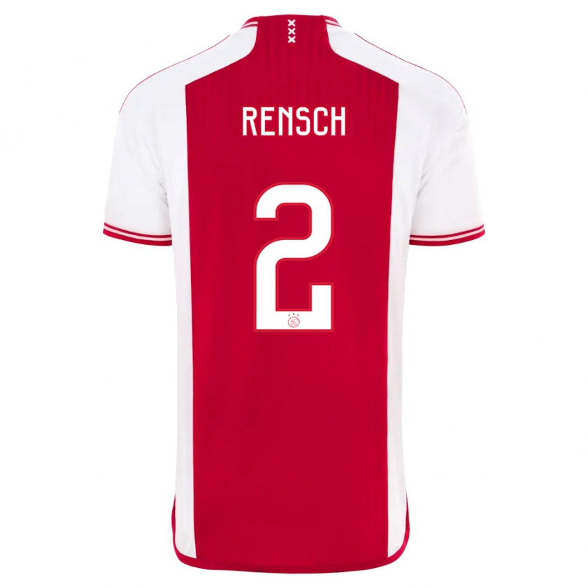 Herren Devyne Rensch #2 Rot-Weiss Heimtrikot Trikot 2023/24 T-Shirt