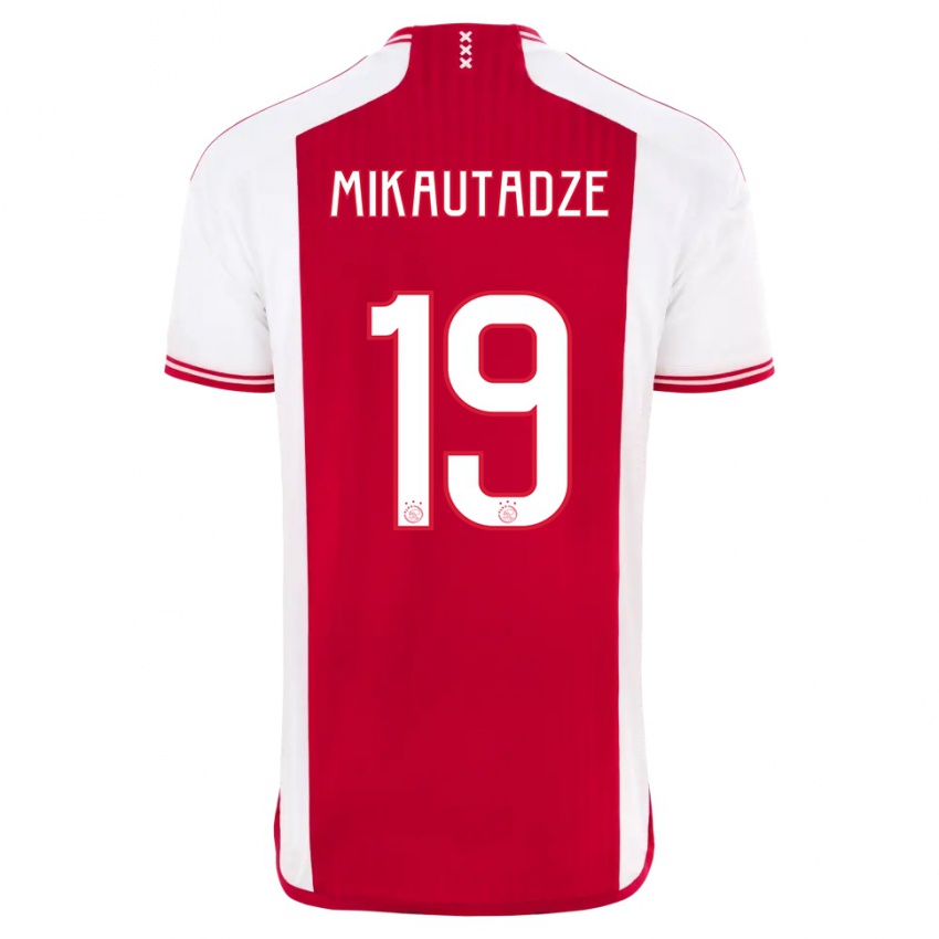 Herren Georges Mikautadze #19 Rot-Weiss Heimtrikot Trikot 2023/24 T-Shirt