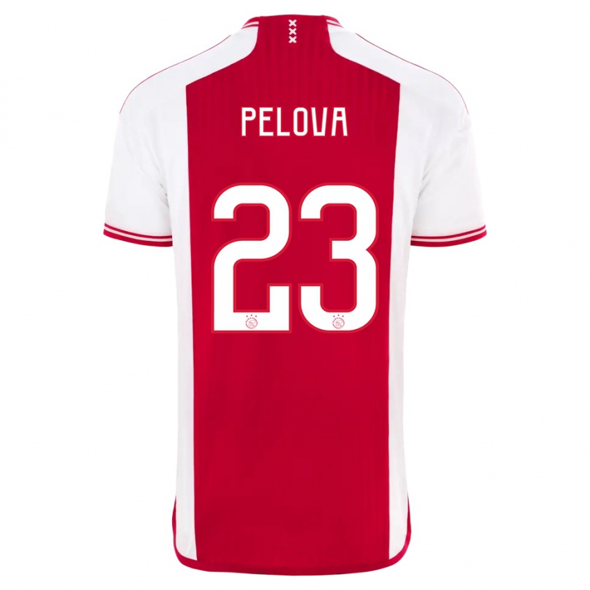 Herren Victoria Pelova #23 Rot-Weiss Heimtrikot Trikot 2023/24 T-Shirt