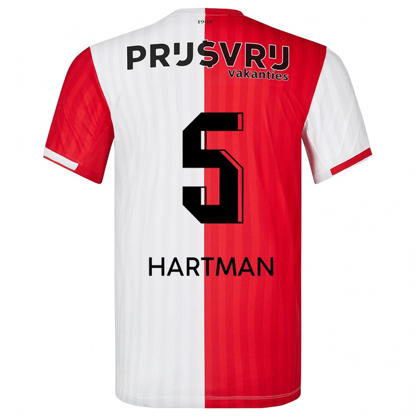 Herren Quilindschy Hartman #5 Rot-Weiss Heimtrikot Trikot 2023/24 T-Shirt