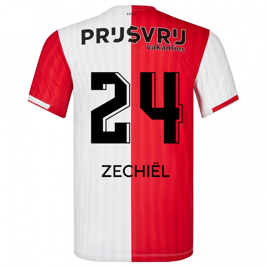 Herren Gjivai Zechiel #24 Rot-Weiss Heimtrikot Trikot 2023/24 T-Shirt