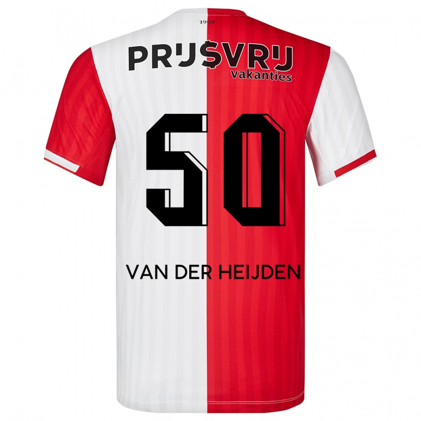 Herren Delano Van Der Heijden #50 Rot-Weiss Heimtrikot Trikot 2023/24 T-Shirt