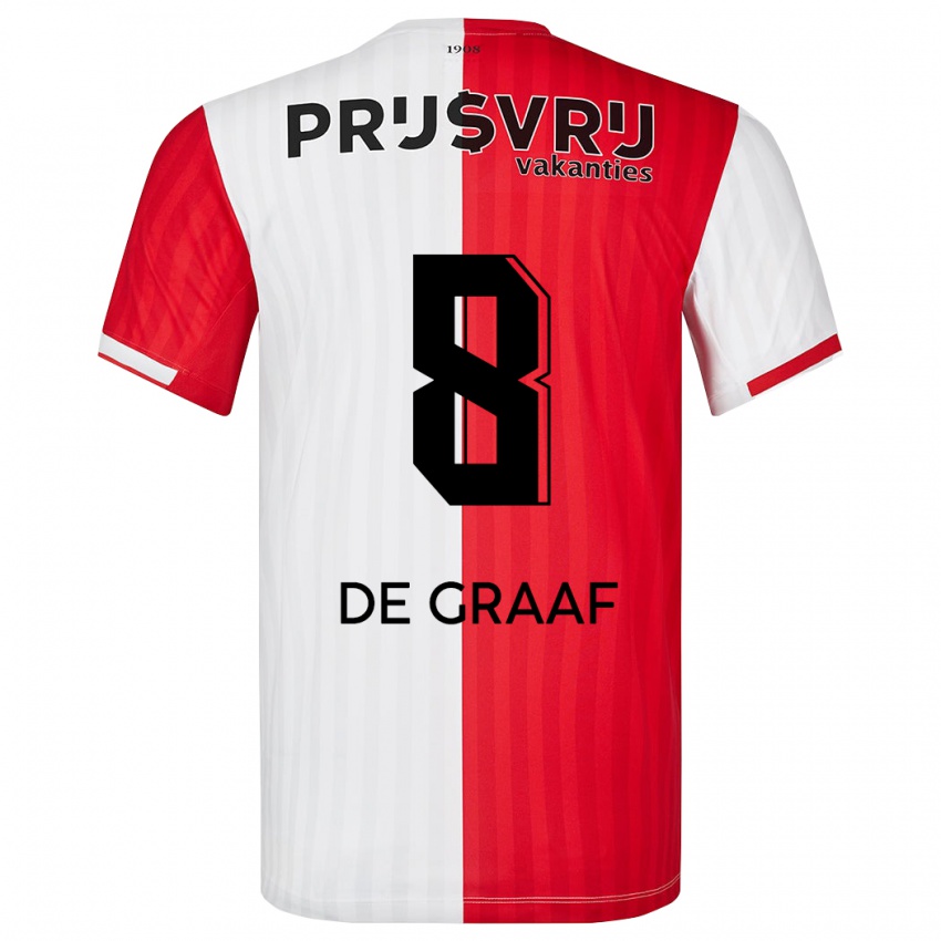 Herren Esmee De Graaf #8 Rot-Weiss Heimtrikot Trikot 2023/24 T-Shirt