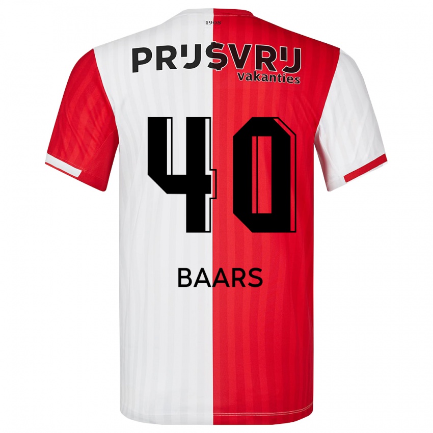 Herren Guus Baars #40 Rot-Weiss Heimtrikot Trikot 2023/24 T-Shirt