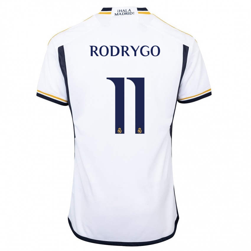 Herren Rodrygo #11 Weiß Heimtrikot Trikot 2023/24 T-Shirt