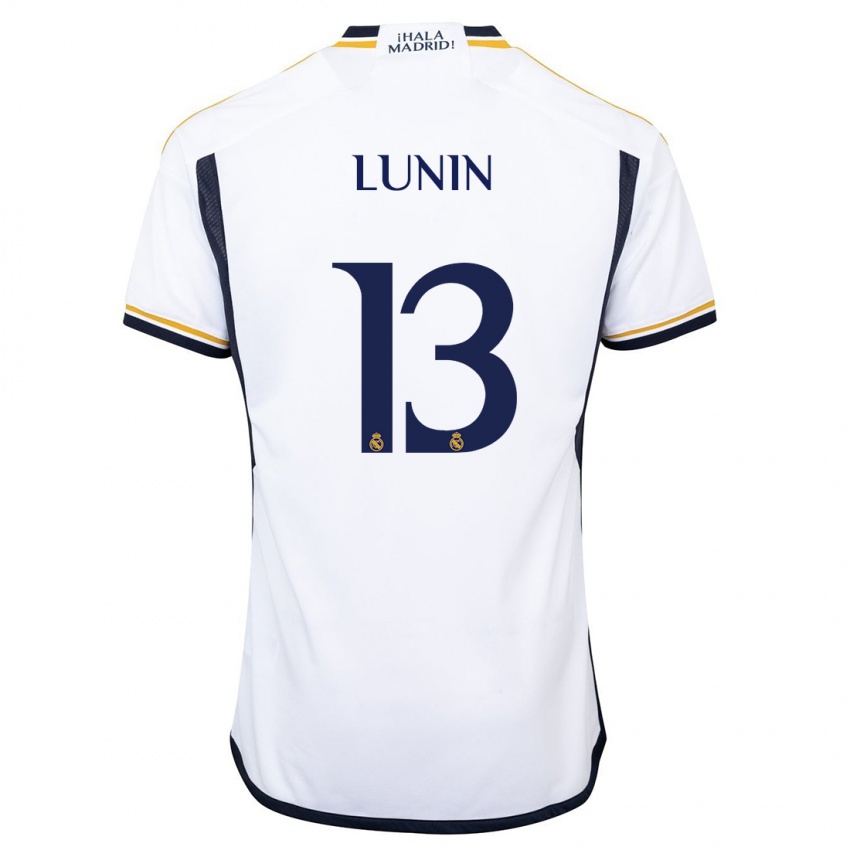 Herren Andriy Lunin #13 Weiß Heimtrikot Trikot 2023/24 T-Shirt