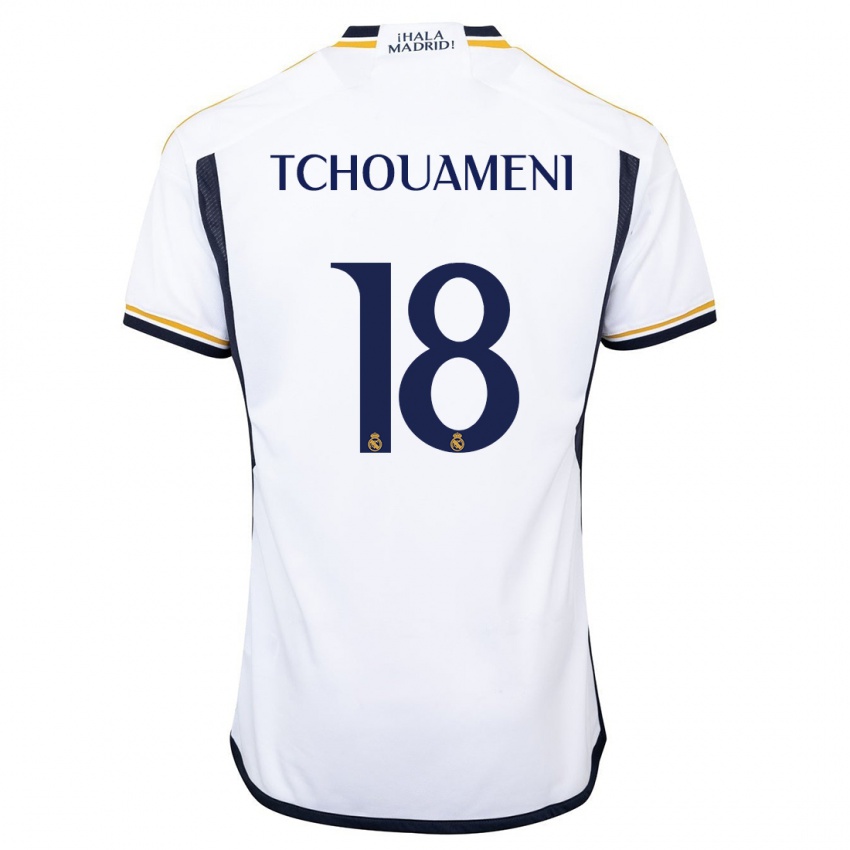 Herren Aurelien Tchouameni #18 Weiß Heimtrikot Trikot 2023/24 T-Shirt