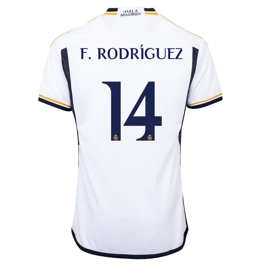 Herren Fer Rodríguez #14 Weiß Heimtrikot Trikot 2023/24 T-Shirt