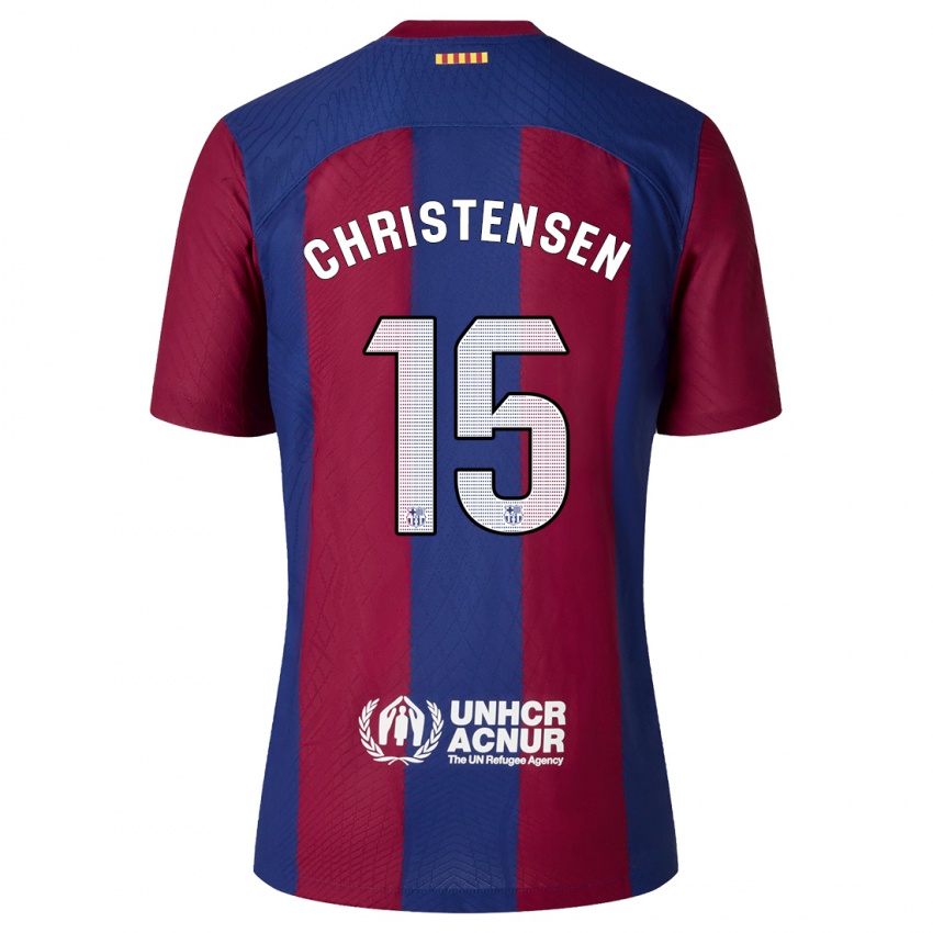 Herren Andreas Christensen #15 Rot Blau Heimtrikot Trikot 2023/24 T-Shirt